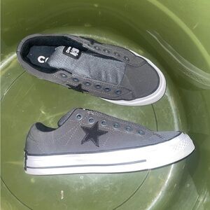 Converse' Gray Star Slip-On Canvas Sneakers